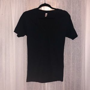 American Apparel Deep V Tee - Navy - Size Small